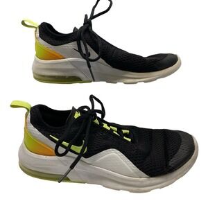 Nike Air Max Motion 2 RF Sneakers Youth 5.5 Black Neon Yellow Volt Orange